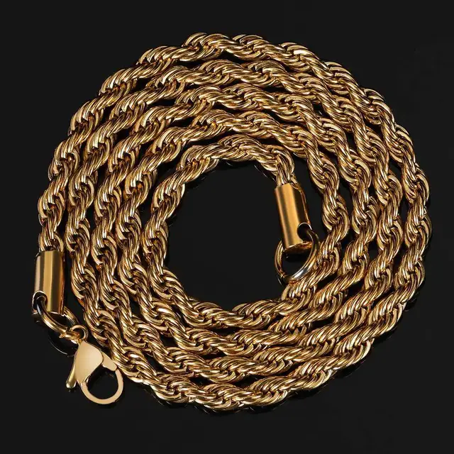 5 MM Rope Chain & Rope Bracelet Set