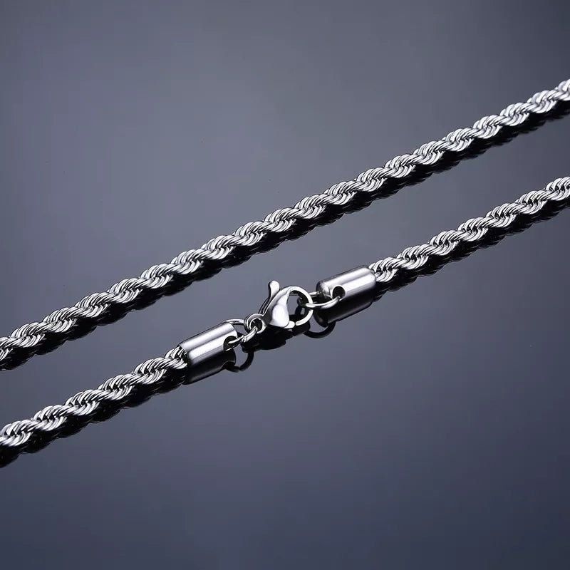 5 MM Rope Chain & Rope Bracelet Set