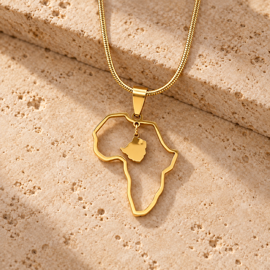 Zimbabwe in Africa Necklace