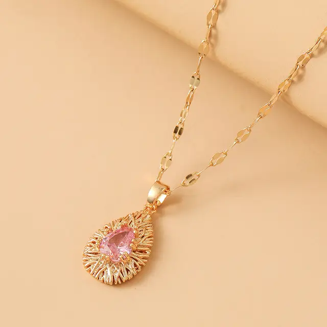 Vintage Bird Nest Pink Zircon Pendant