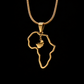 South Africa in Africa Map Necklace
