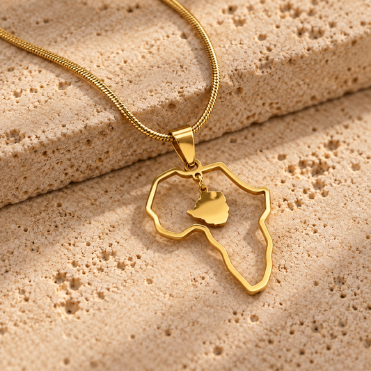 Zimbabwe in Africa Necklace