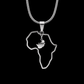 South Africa in Africa Map Necklace