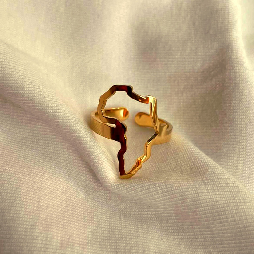 African Rings Design Africa Outline Ring β Afroo Jewelry